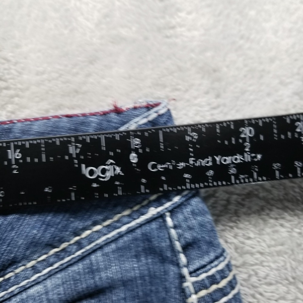 Amethyst Jeans Womes 16 Blue Straight Low Rise Embroidered Flap Pockets - Picture 6 of 10